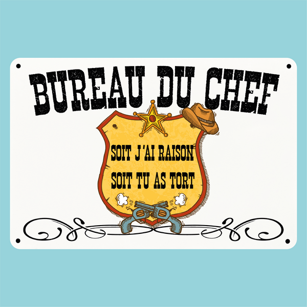 Plaque humoristique: Bureau du chef