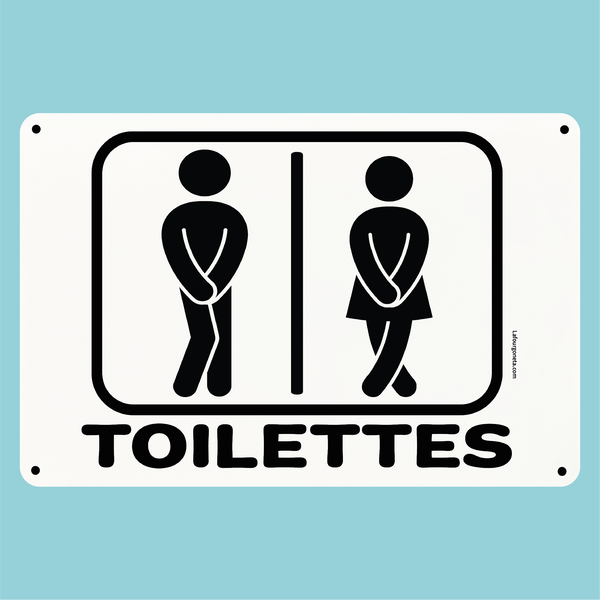 Plaque humoristique: Toilette homme femme